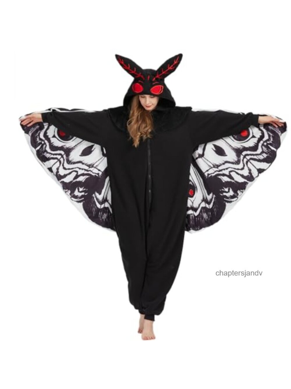 Mothman Adult Onesie Pajama Polar Fleece Costume Halloween Christmas